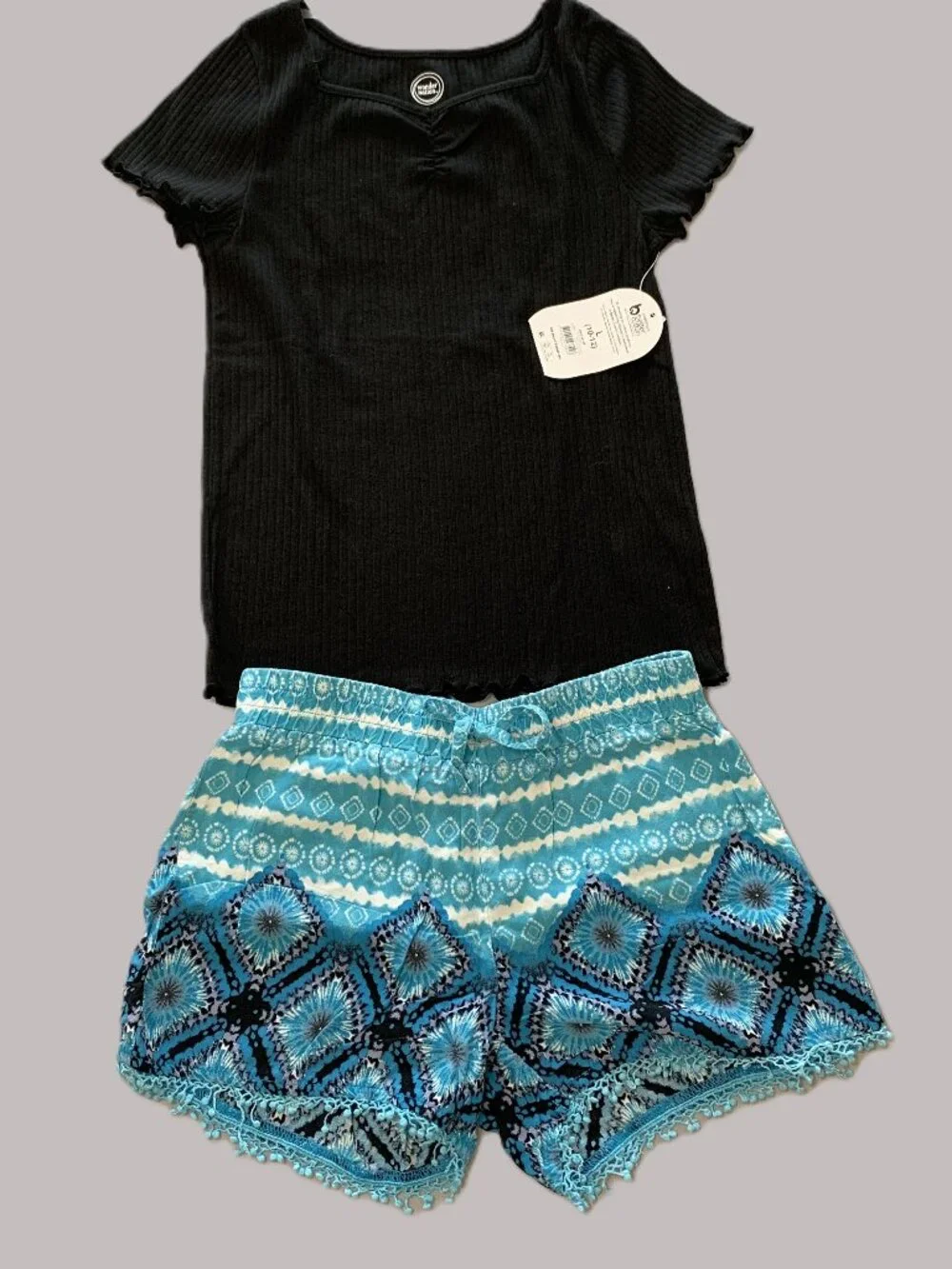 4 Piece Girls Brand New Tshirt. Justice Shorts Set Short Sleeves Size 10